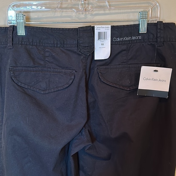 NWT Calvin Klein Black twill crop pants Womens Sz 10 - Picture 6 of 7